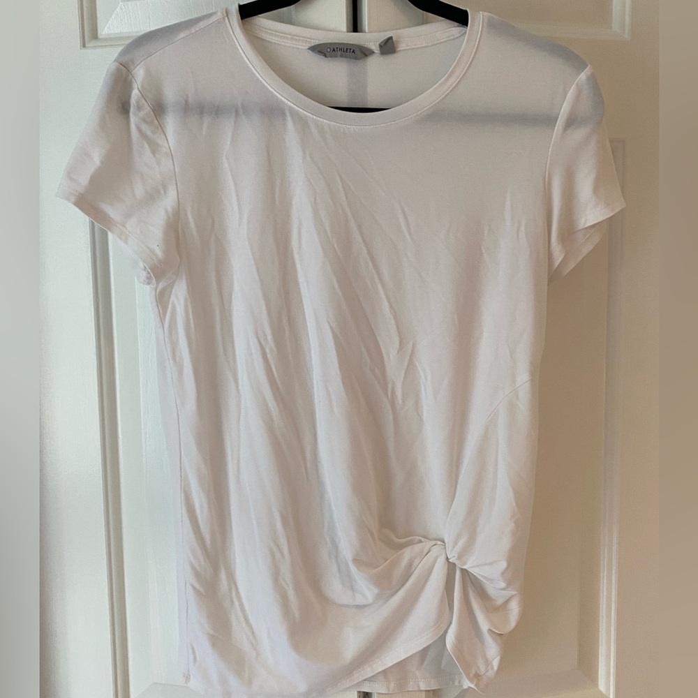 Athleta Side Knot Tie Tee in White